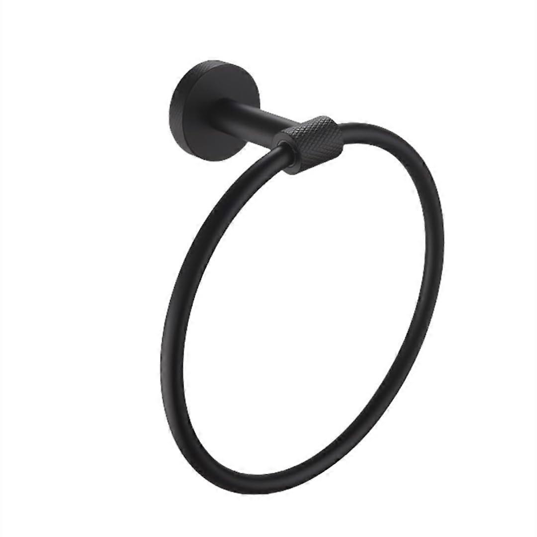 Bathroom Hardware Set Matte Black Rustproof SUS304 Wall Mounted Towel Rack Ring Soap Dish Brush