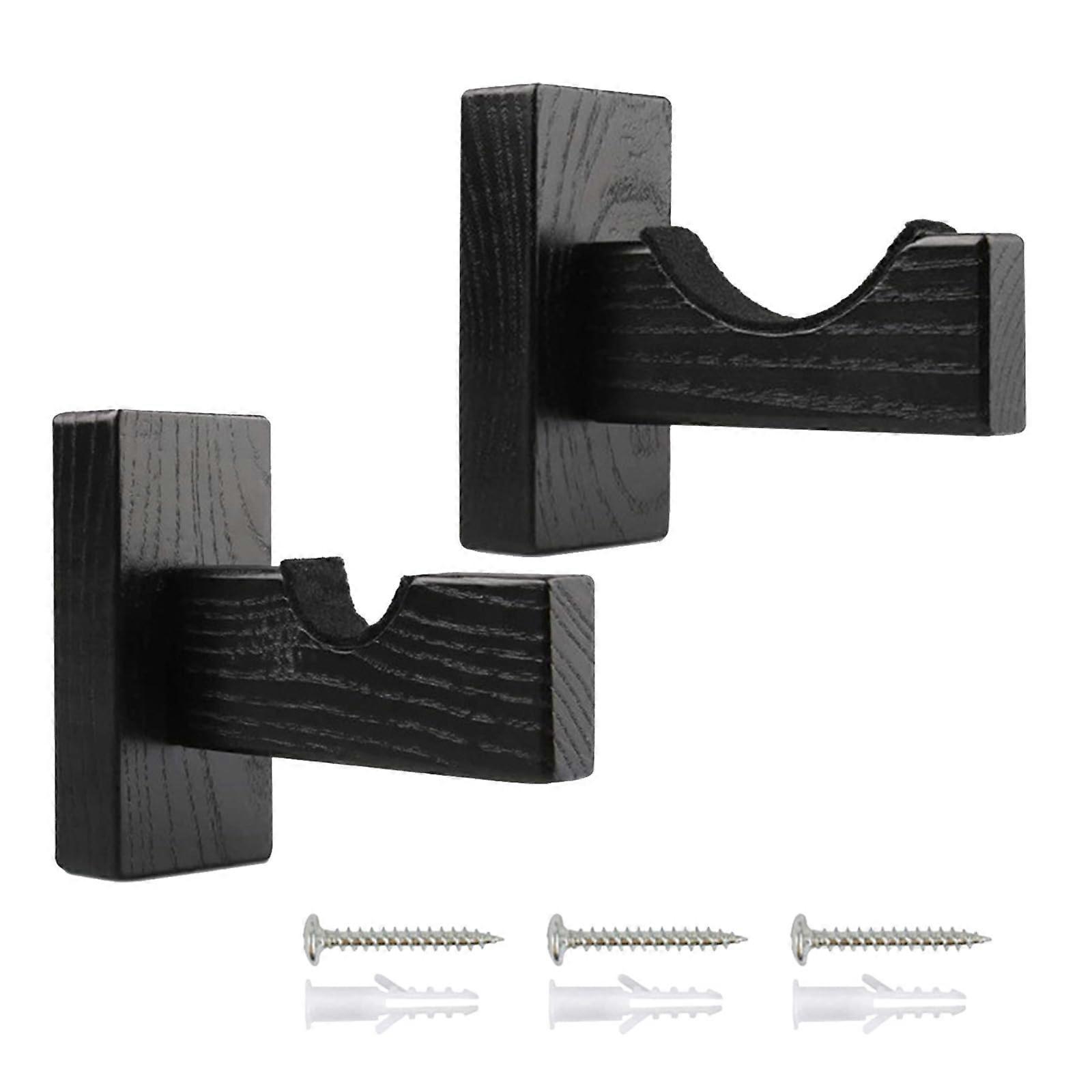 2 Pack Baseball Bat Display Rack with Bamboo Wall Mount Hangers for Secure Horizontal Storage