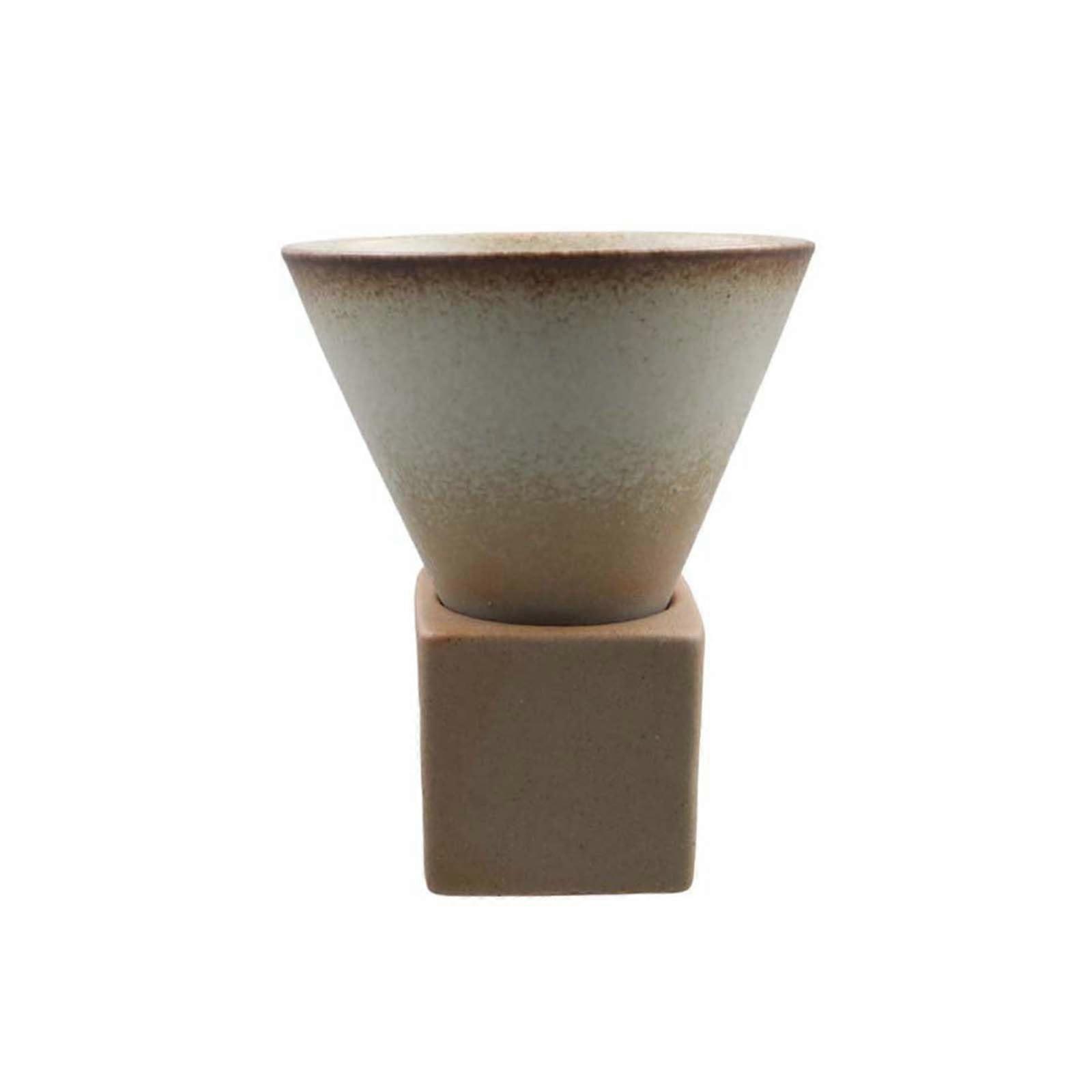 Modern Triangular Cone Ceramic Coffee Mug with Frosted Porcelain Tea Cup 200ml AntiSlip Base