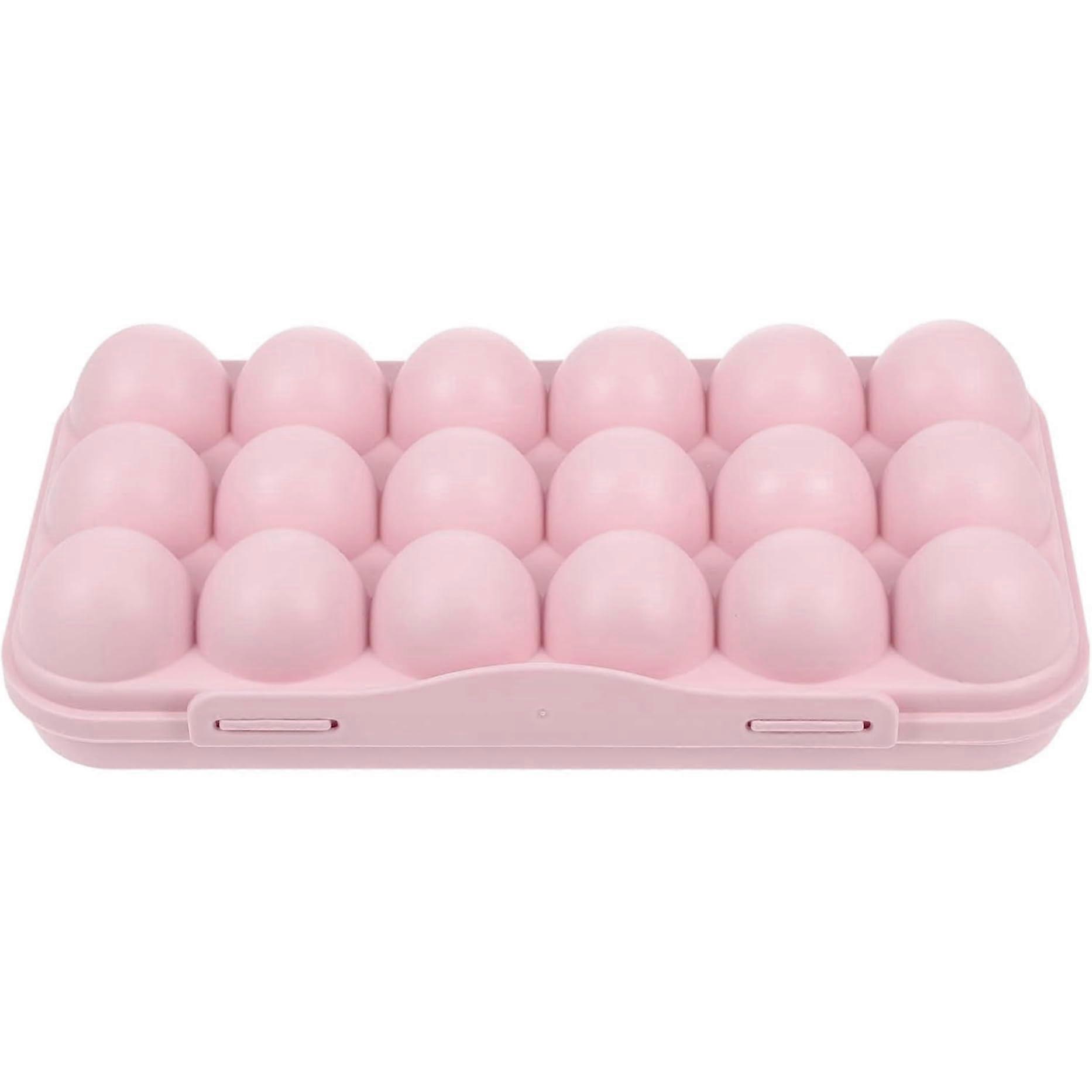 18 Egg Storage Container with Secure Locking Lid, Reusable Plastic Egg Holder Organizer