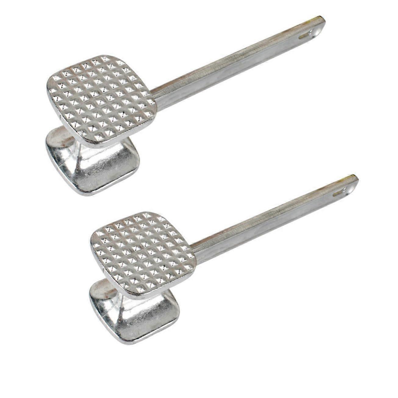 2pcs DualSided Meat Tenderizer Mallet with Ergonomic Grip, HeavyDuty Pounder for Kitchen