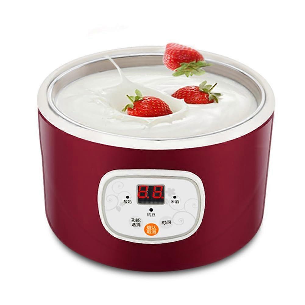 Stainless Steel Yogurt Maker with Timer, 1L Automatic Constant Heating for Home and Rice Wine