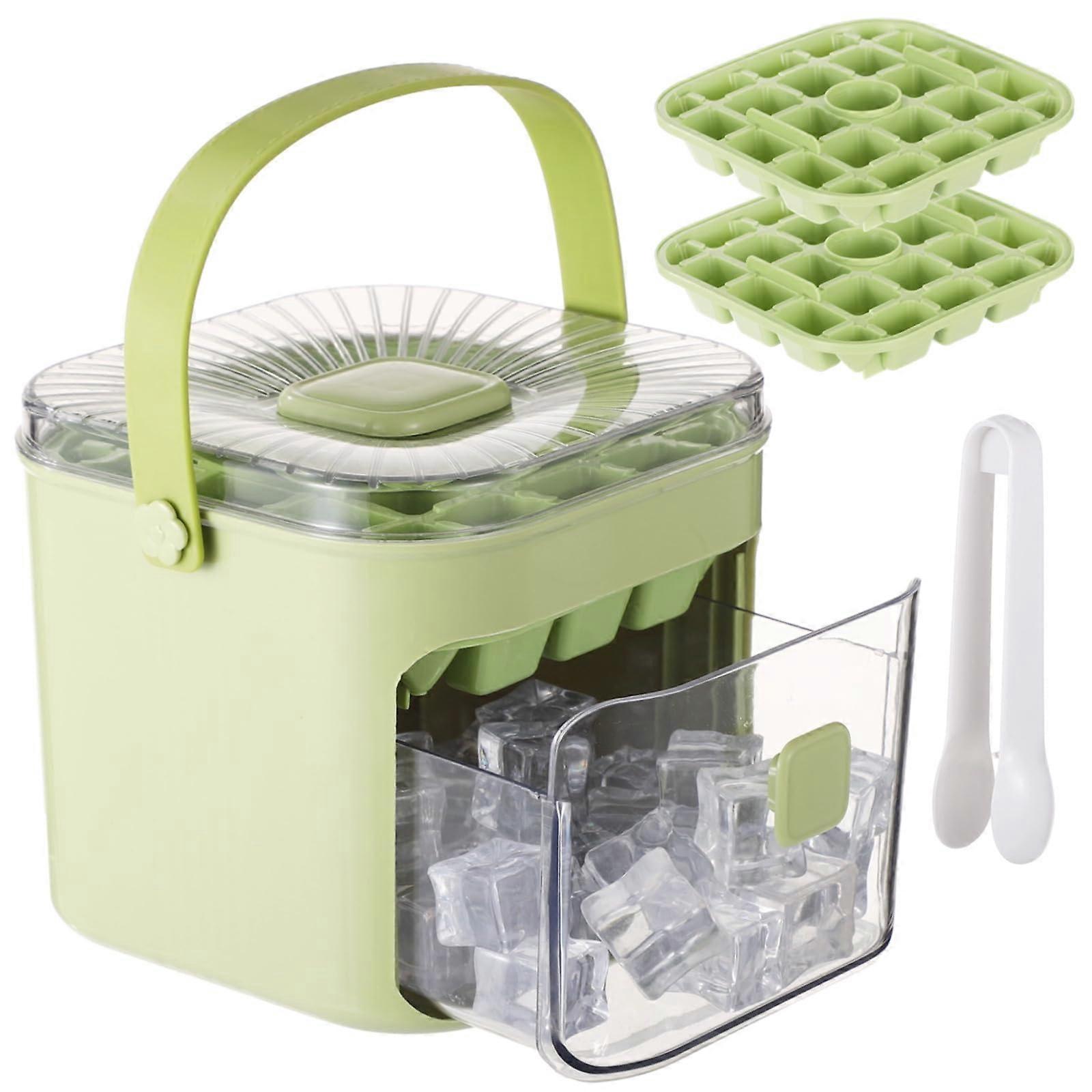 Ice Cube Maker Set with Large Capacity Tray and Storage Container for Odor Freezer Use