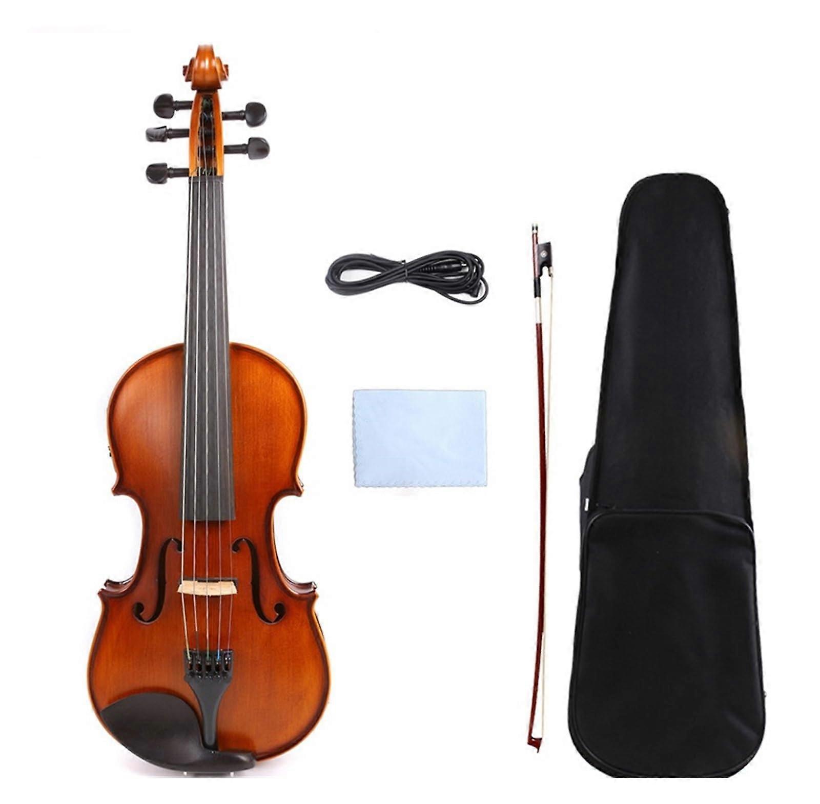 4/4 Full Size Beginner Violin Starter Kit, Handmade Solid Wood, Warm Tone for Adults and Students