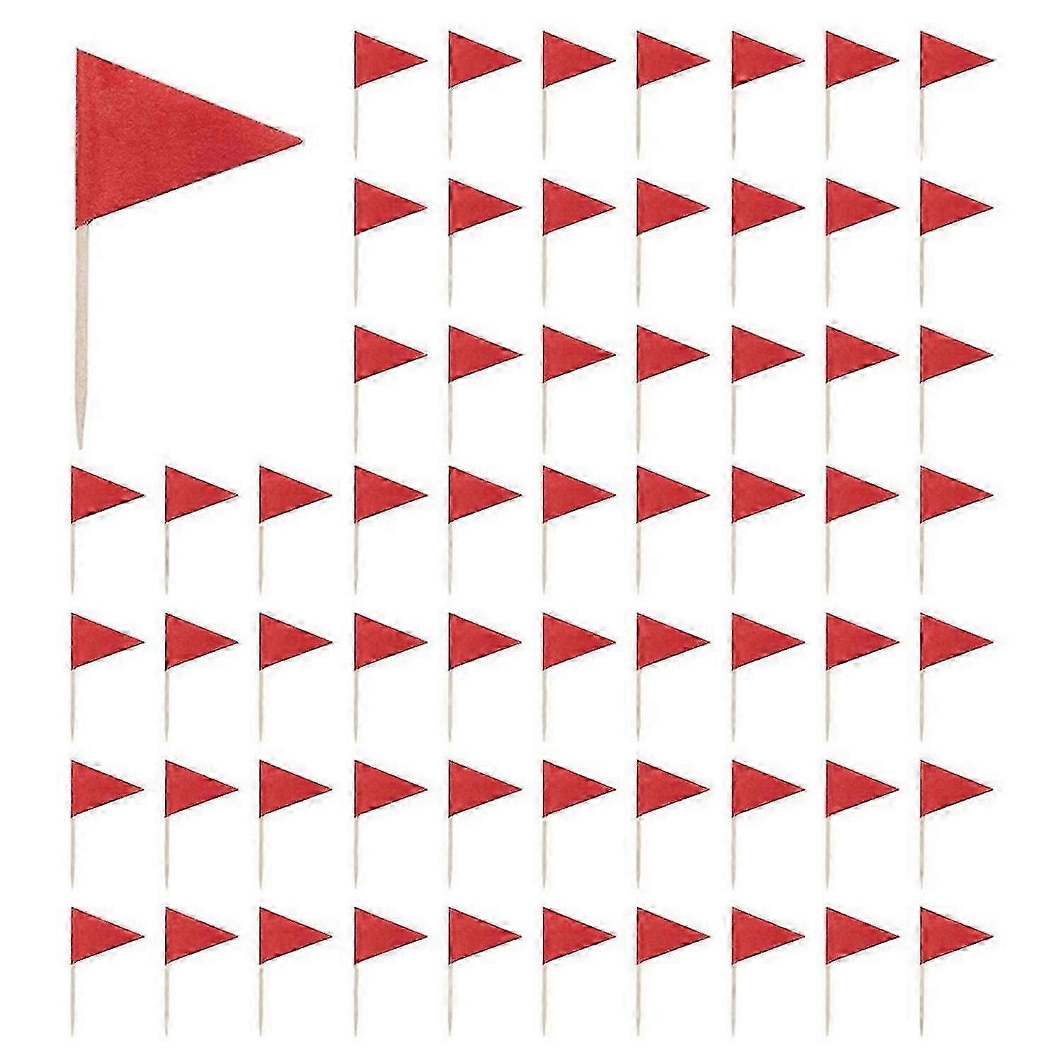 100 pure red toothpick flags, small and mini, pure red
