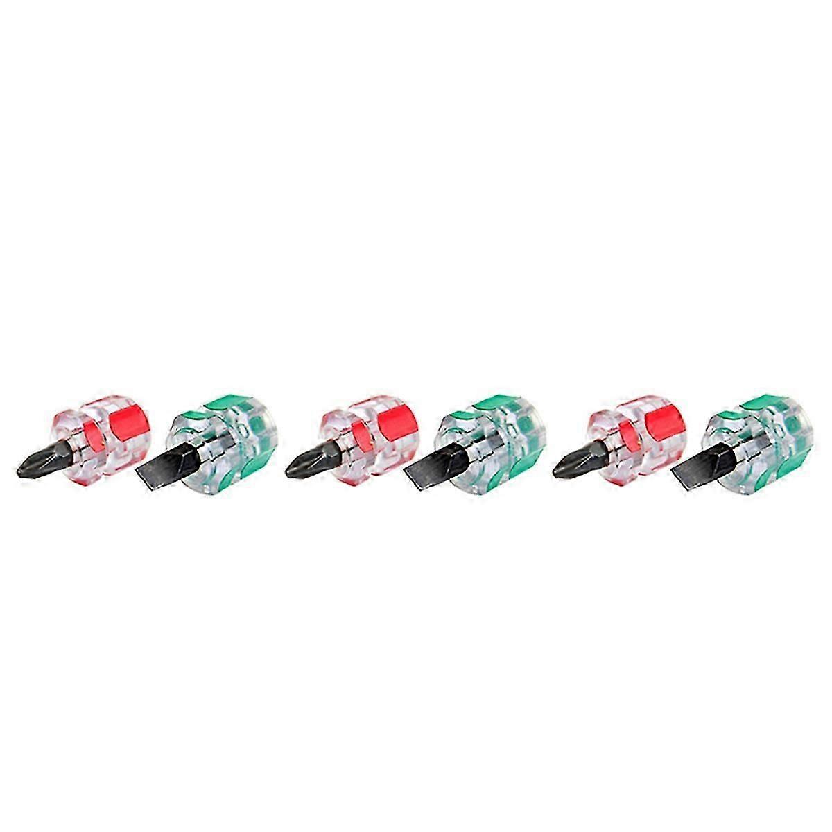 3X Mini Short Stubby Slotted Screwdriver Set