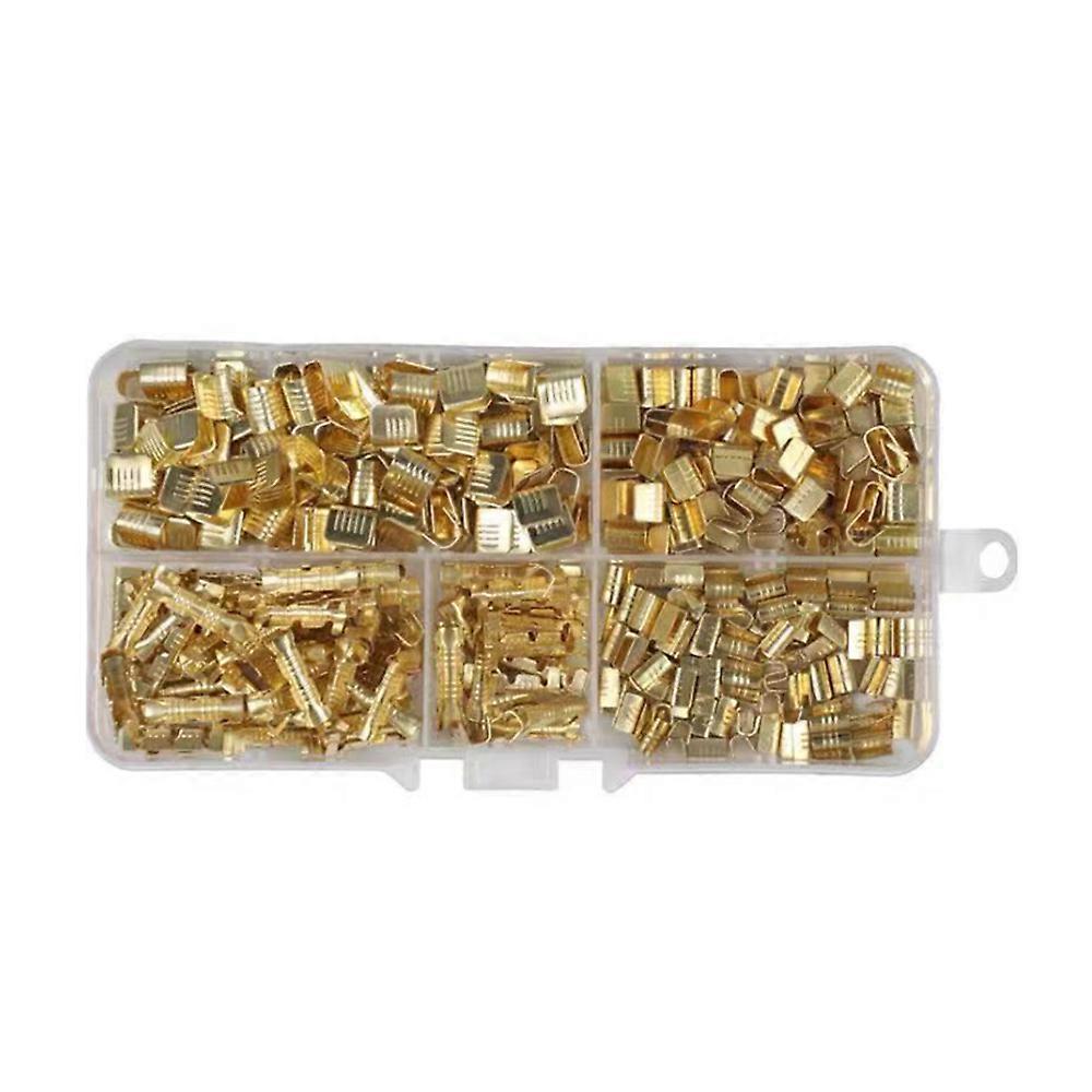 500Pcs U Shape Copper Ring Terminals Crimp Kit Non-Insulated Cable