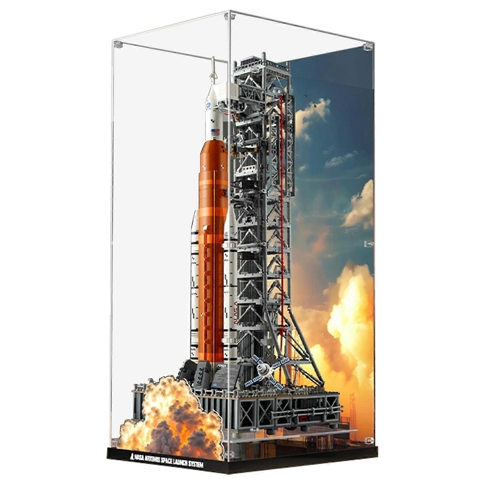 Acrylic Display Case for  10341 with UV Printed Backdrop, Dustproof Clear Showcase 34x37x77cm