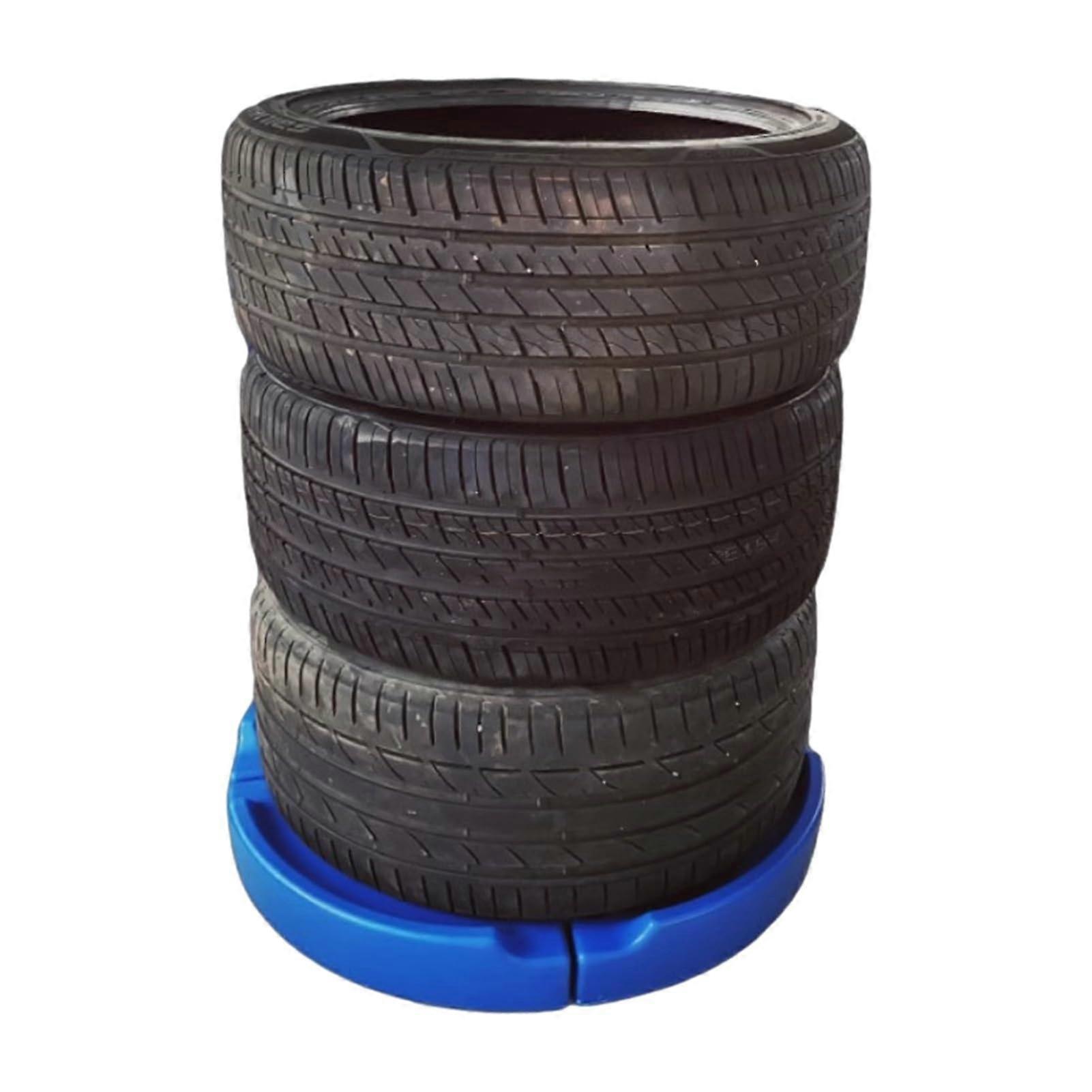Tire Storage Rack Stackable Plastic Stand for Garage, HeavyDuty SpaceSaving Organizer Blue