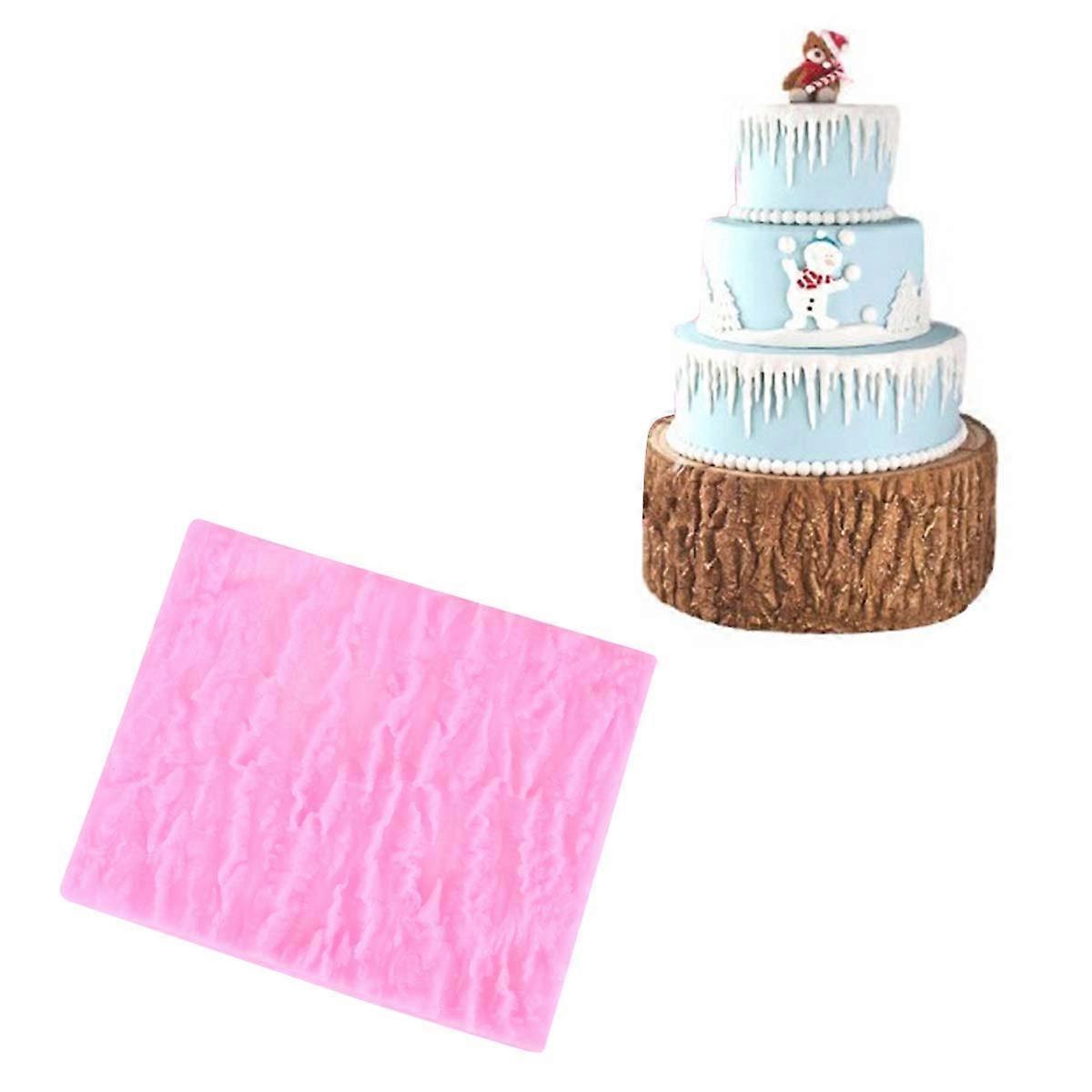 Tree Bark Mold Fondant Impression Mat for Baking Use in Pink