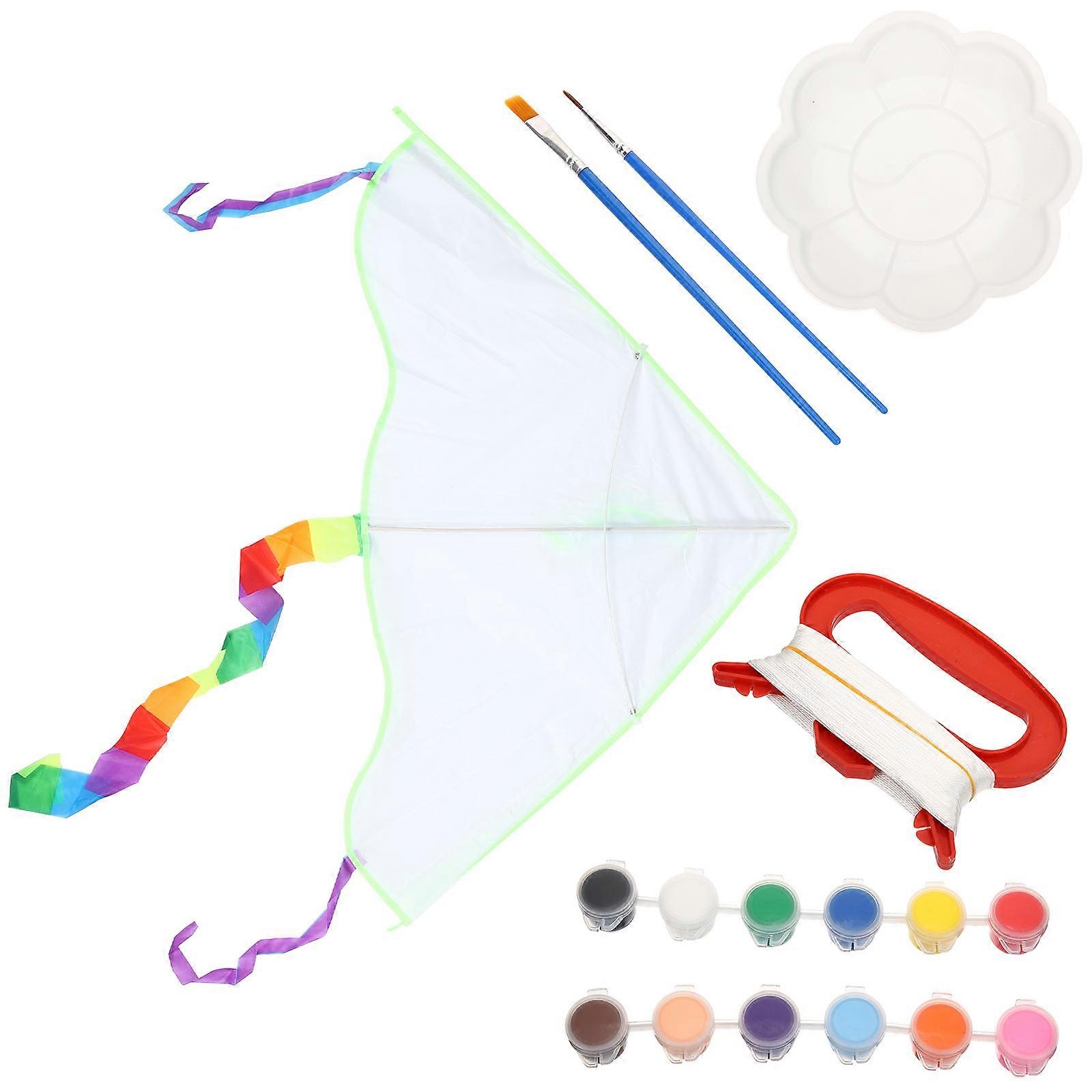 Kids DIY Kite Making Kit Plastic Material for Fun Flying 1Set