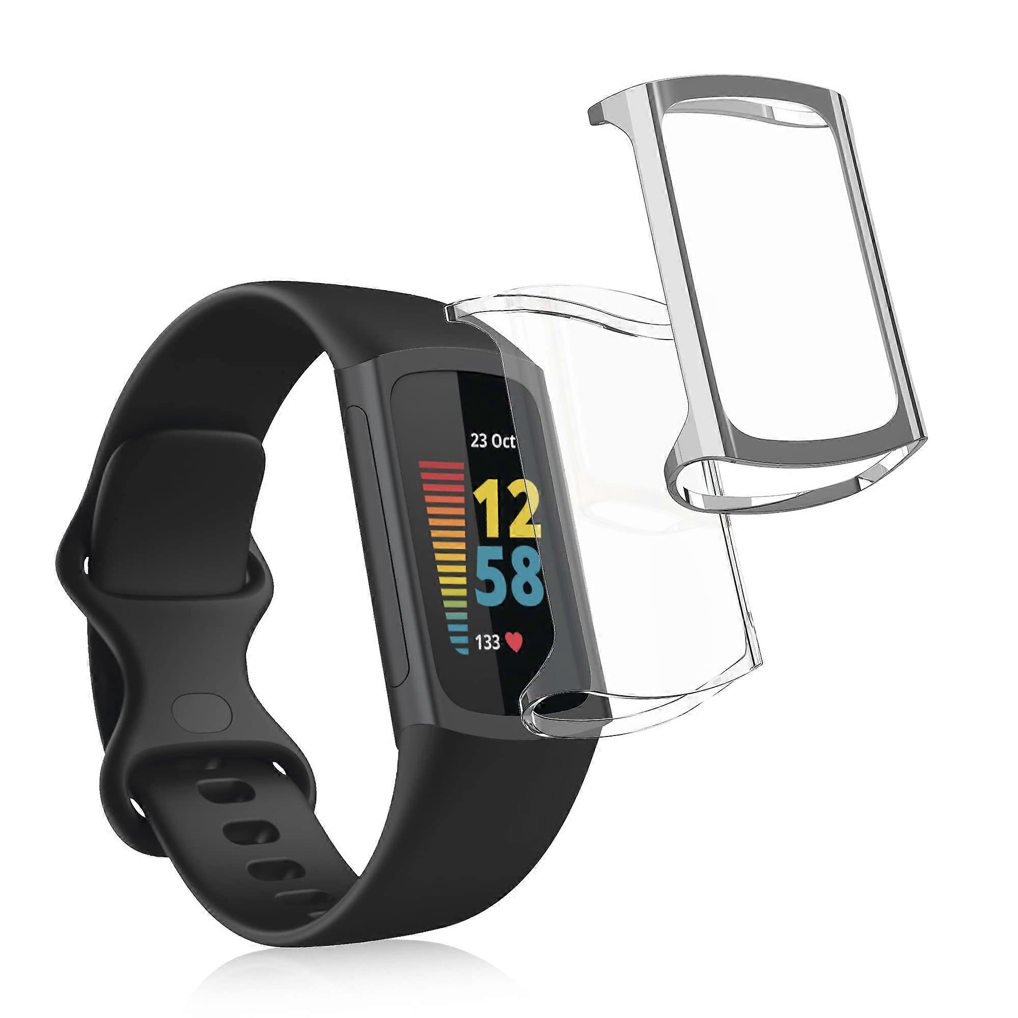 2 Pack TPU Silicone Case Cover with Scratch Protection and Precise Sensor Access for Fitbit Charge 5