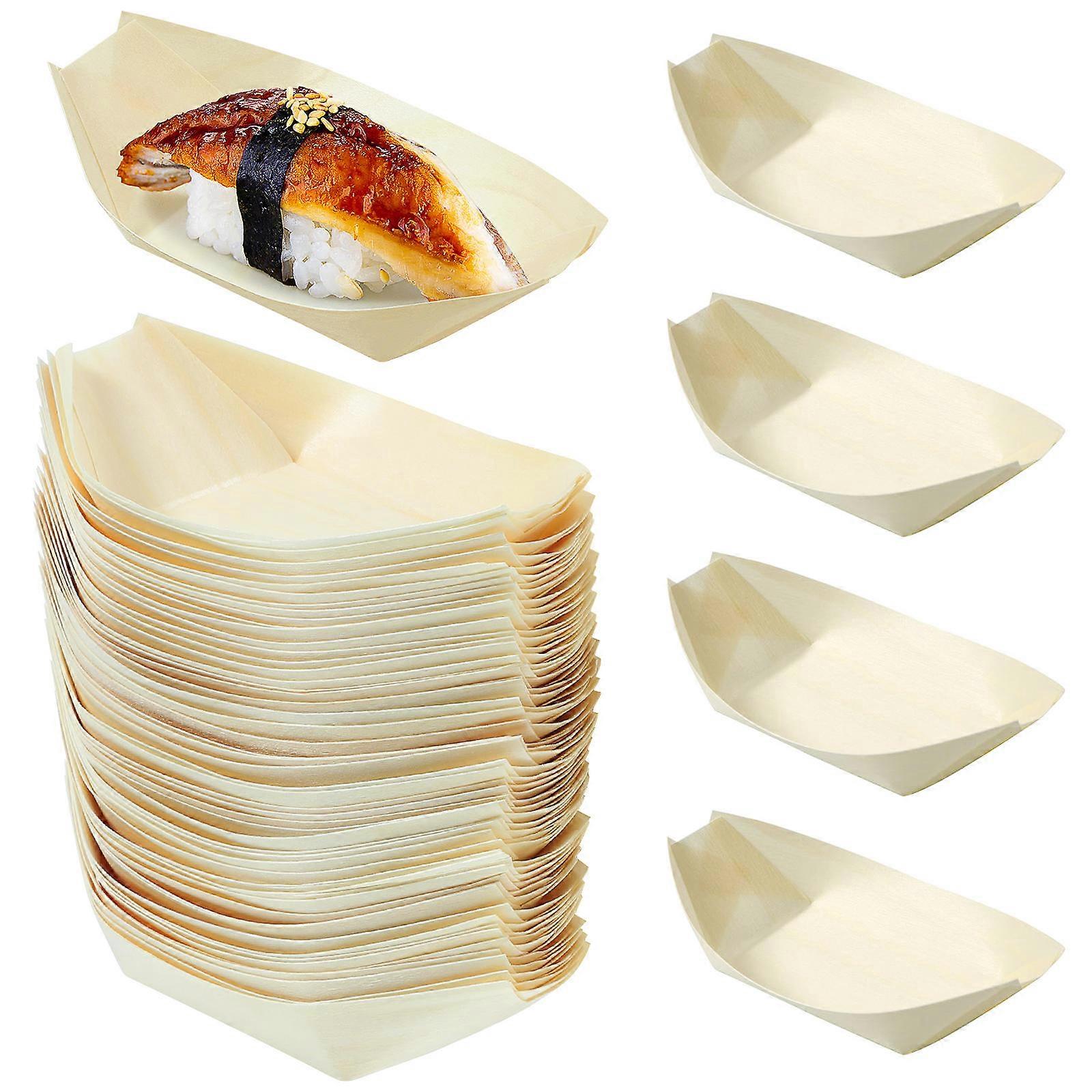 Sushi Boat for 100Pcs Wood