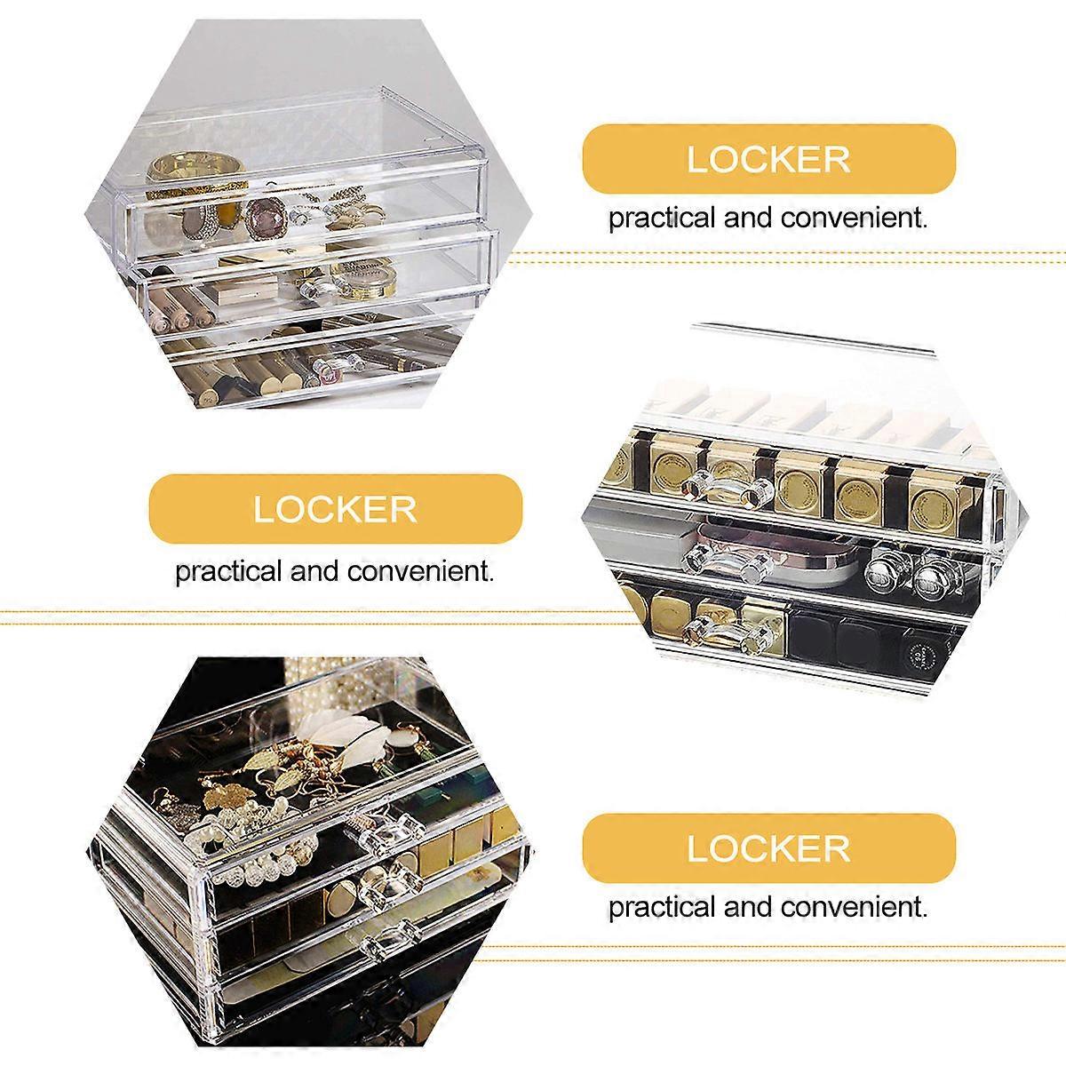 Acrylic Cosmetics Storage Case Drawer Type for Storage Use with Three-Layer Drawers