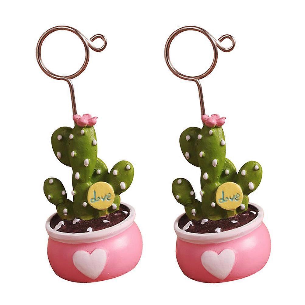 Memo Holder Cactus Clips Tabletop Message Holder for Home 2Pcs Pack