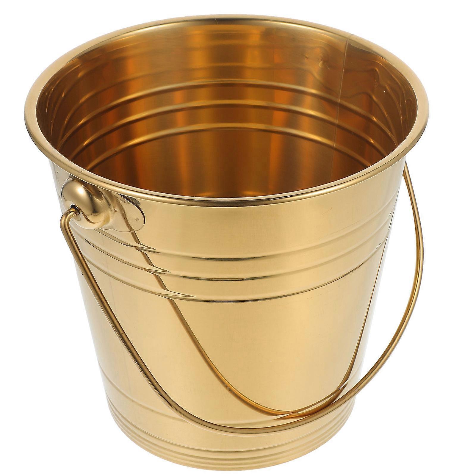 Golden Ice Cube Bucket Stainless Steel for Storage Use Practical