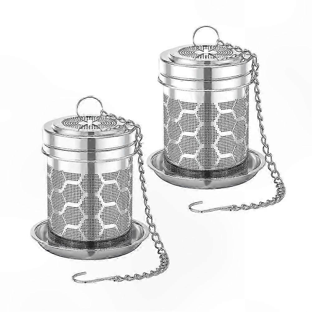 2 Pack Fine Mesh Tea Infusers with Chain Hook, Loose Leaf Tea Strainer for Brewing