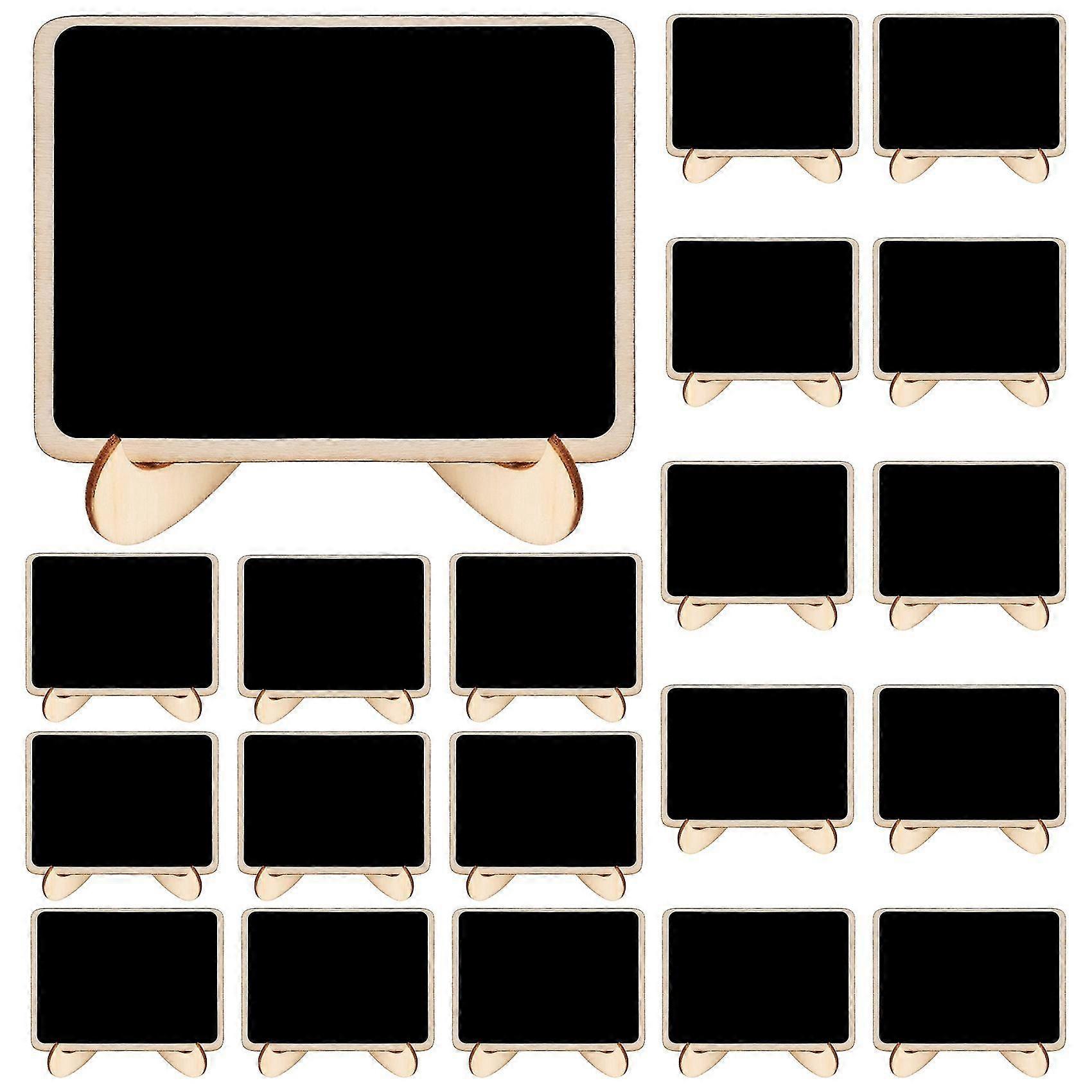 Wood Mini Signs With Support Easels, 20 Pack