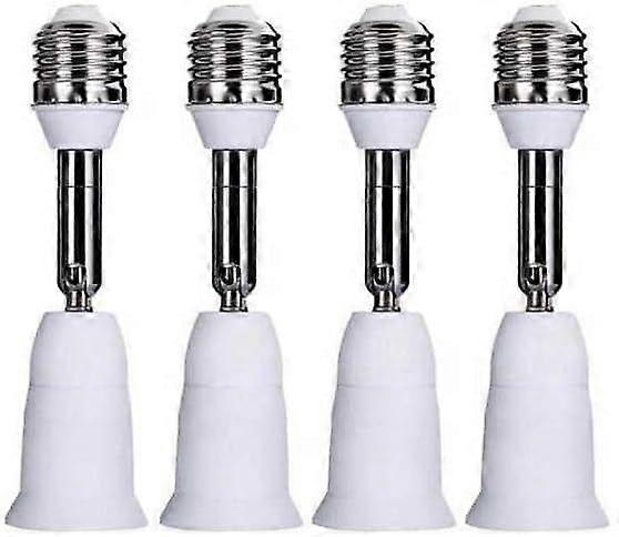 4 Pack E26/E27 Light Socket Extender, 4.5 Inch Light Socket Position Extension,Adjustable Vertical 90Horizontal 360, Medium Screw Base Light Converter