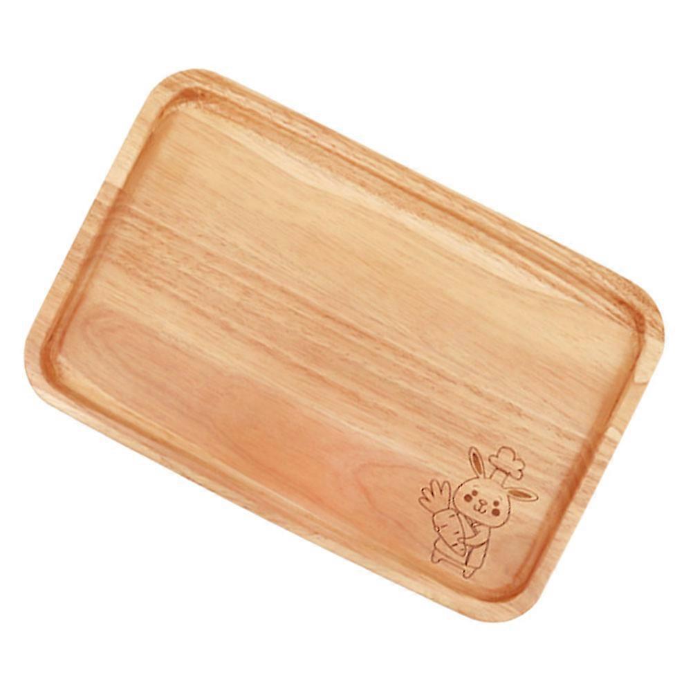 Wooden Serving Tray Bread Tray for Storing Rectangular Serving Platter Light Yellow