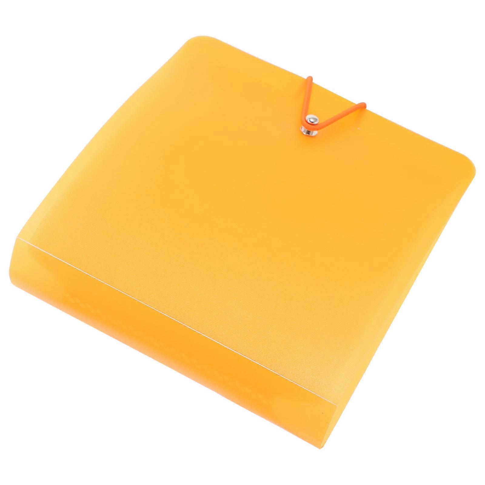 Orange Cd Binder for Storage Use 4Pcs PP Material Organizer Sheets