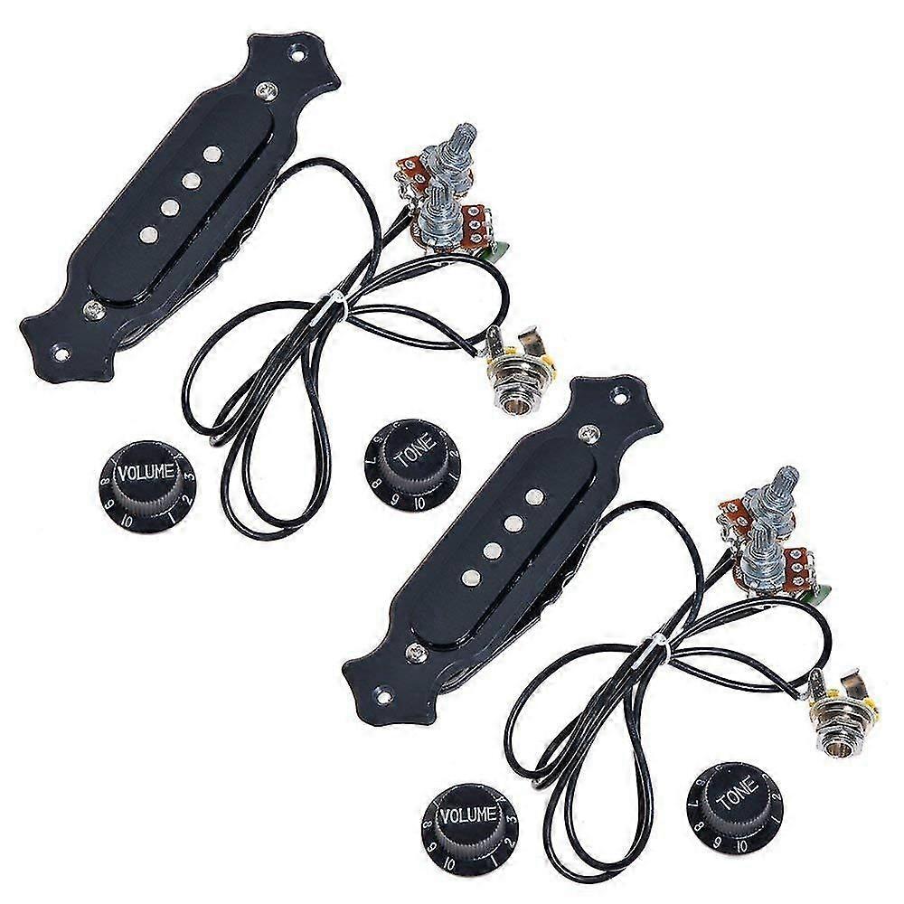 2 set förkopplade cigarrboxgitarrpickuper med volym och ton för elgitarr