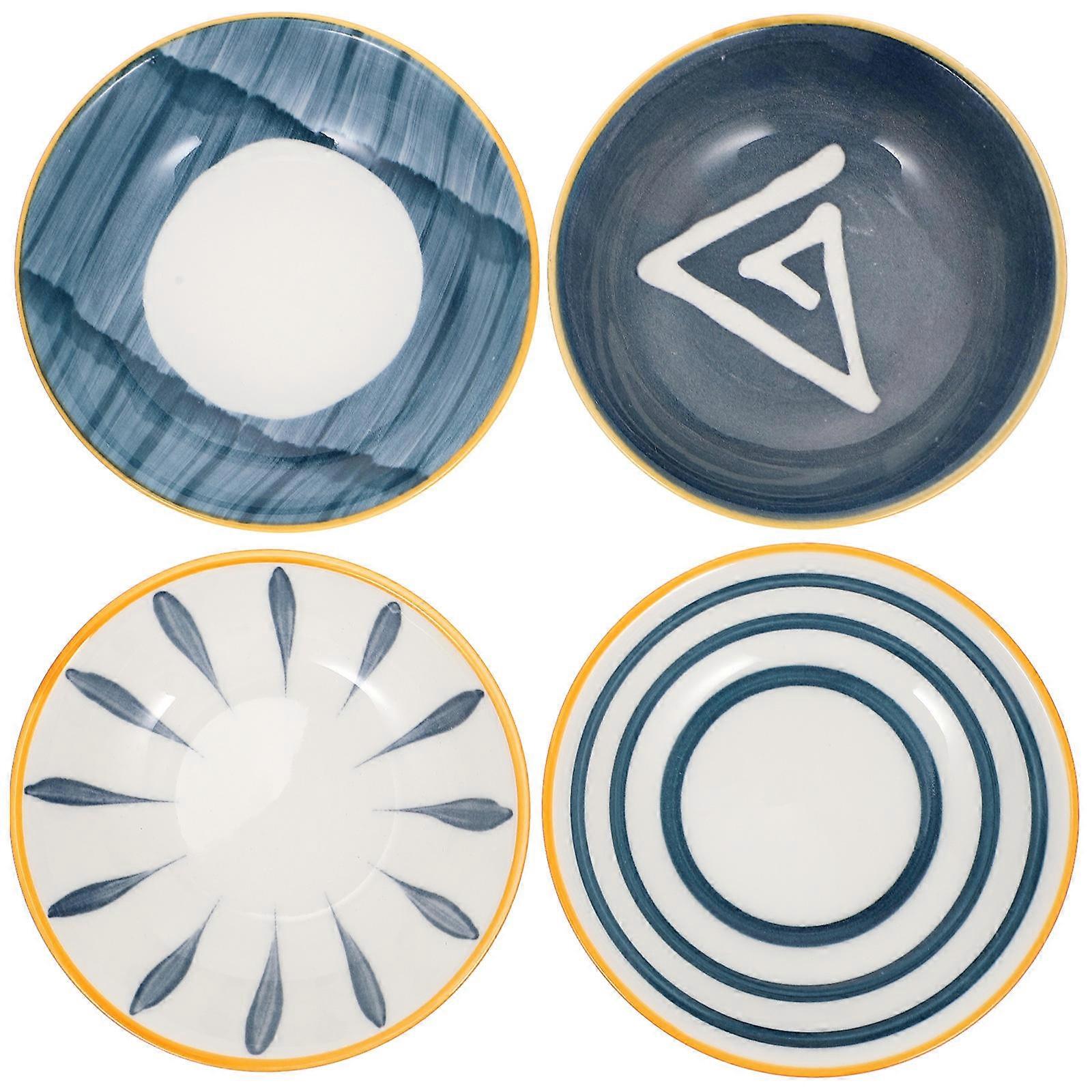 4Pcs Ceramic Sauce Dishes for Assorted Color Table Use