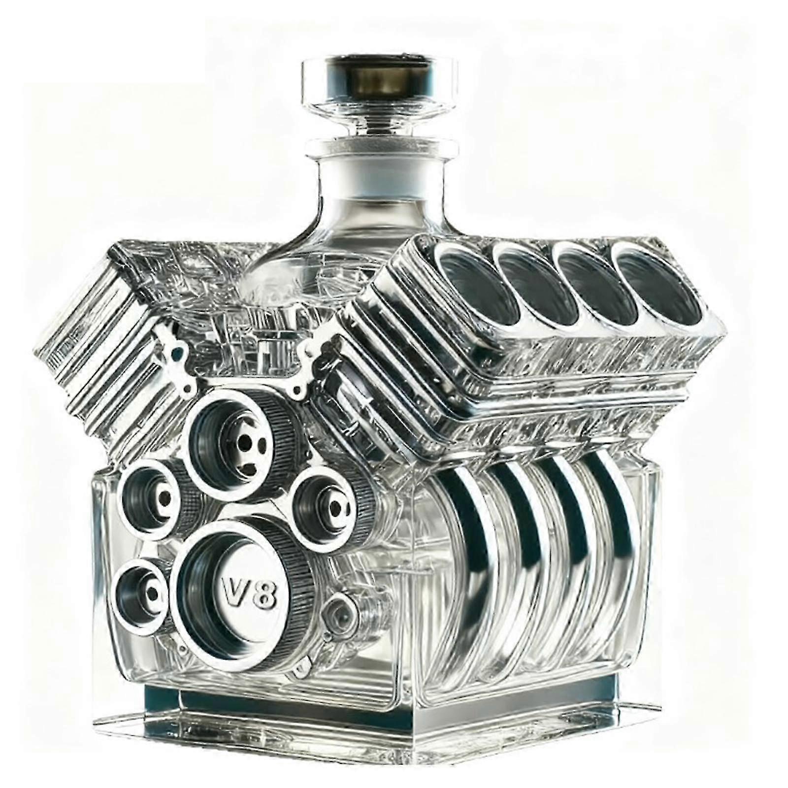 V8 Engine Whiskey Decanter for Spirits & Liquor