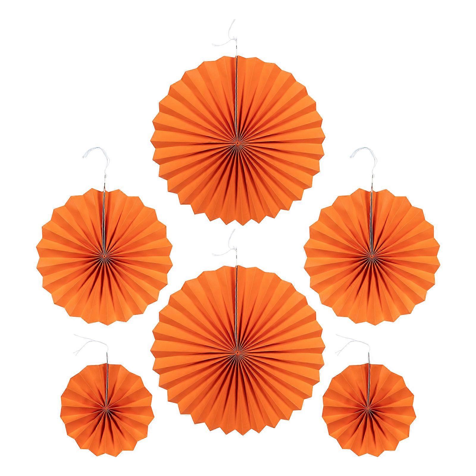 Papierfächer-Set, 6-teilig, orangefarben