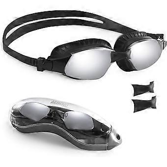 Lunettes de natation, lunettes de natation avec technologie antibuée améliorée, en silicone souple et étanche, pour adultes, femmes, hommes et jeunes