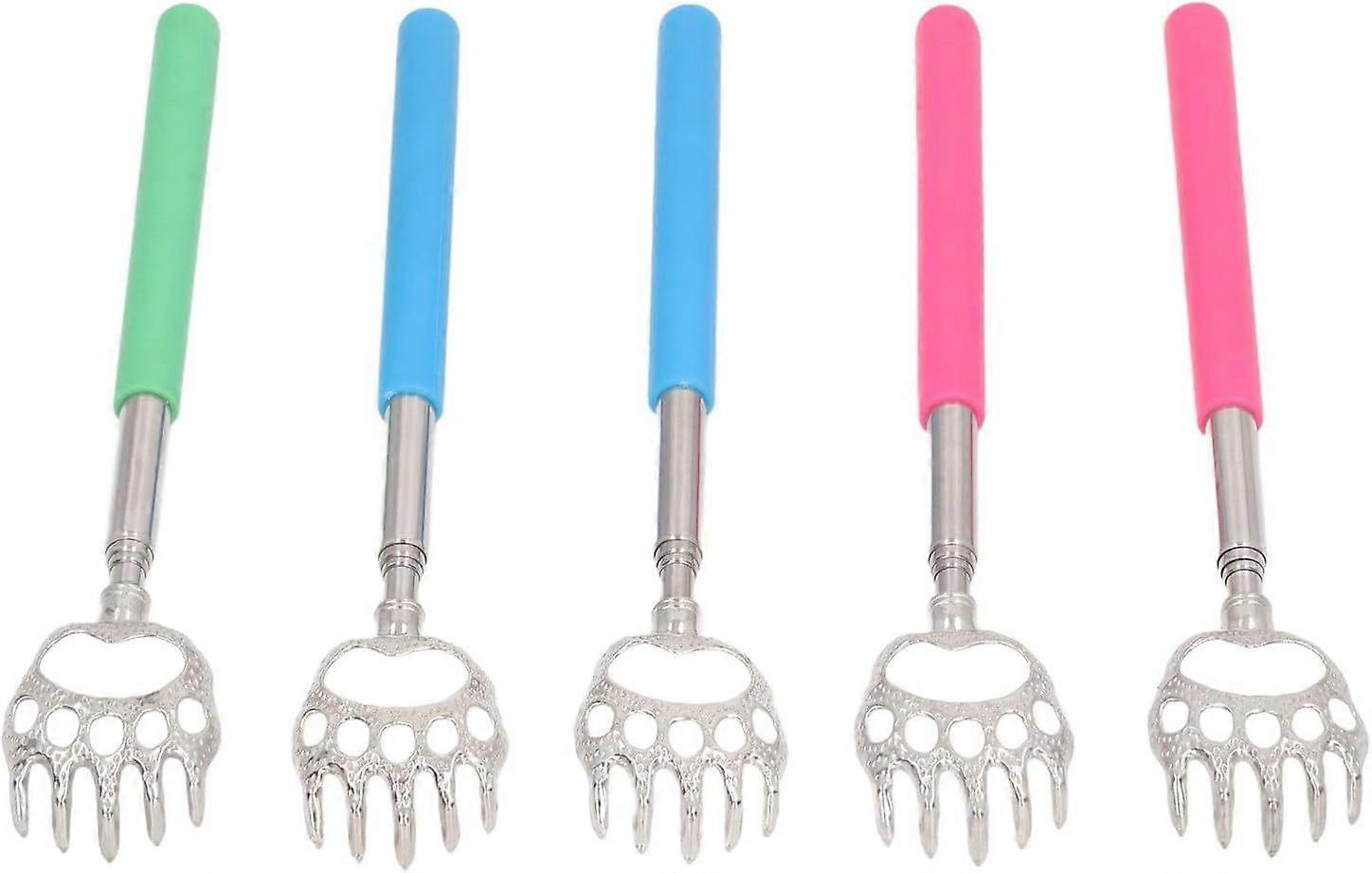 Gratte-dos rétractable portable en acier inoxydable, lot de 5, design griffe d'ours, pratique pour une utilisation au bureau