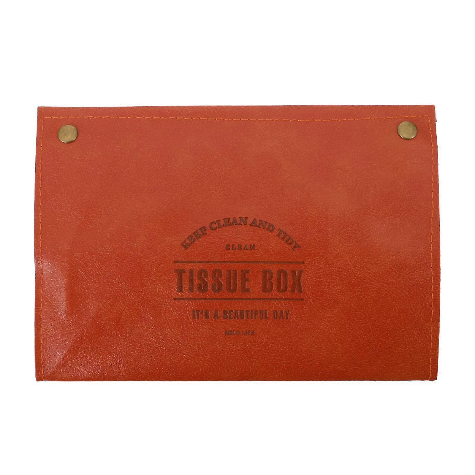 Orange Tissue Box for Home Storage 2Pcs Practical Paper Container