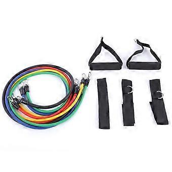 Latex Resistance Bands - 11 Piece Set - Padded Foam Handles