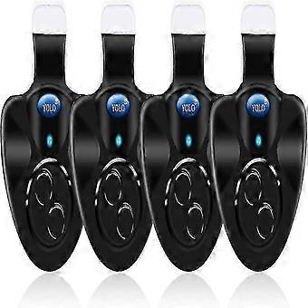 4pcs Negro Electrónico Luz Led Pesca Sonido Sonido Alarma Clip De Campana En Caña De Pescar - JA
