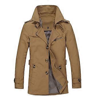 Spring and Autumn New Fashion Solid Color Long Coat Men Casual Loose Comfortable High Quality Large Size Trench Coat M-5XL