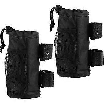 18x10cm 2 x cykel vandflaskeholder kopholder til cykel skrueløs cykelflaskeholder med mesh-lomme til at holde vand varmt eller køligt til klapvogn wh