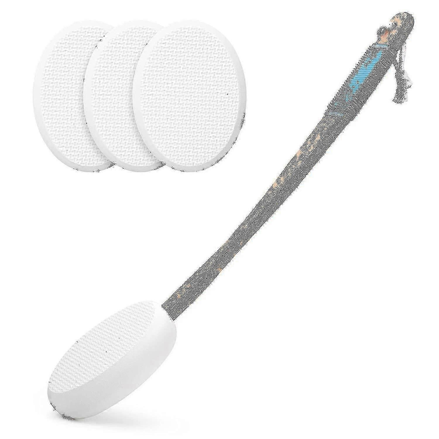 Back Lotion Applicator with 4 Replaceable W Pads - Easy Back Lotion Application Device