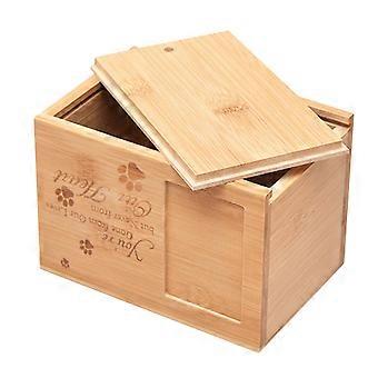 Pet Bone Ash Container Sturdy Bamboo Pet Ash Casket for Cat Dog