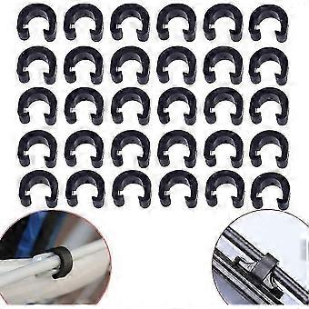 30 PCS Black Bicycle C-Clips Clamps, Road Bicycle Mountain Bike C Clips Housing Hose Guide Clamps FASTXM