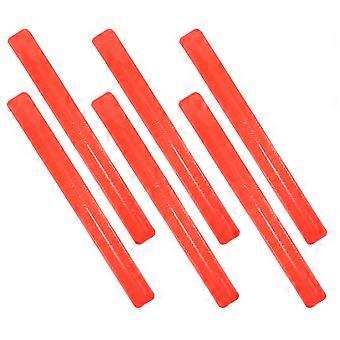 Night Running Reflective Slap Wrist Bands for Visibility 6Pcs Orange Bracelets