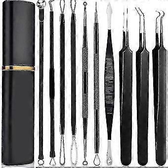 10st Pimple Popper Tool Kit Professionell Pimple Comedone Extractor Tool Acne Removal Kit