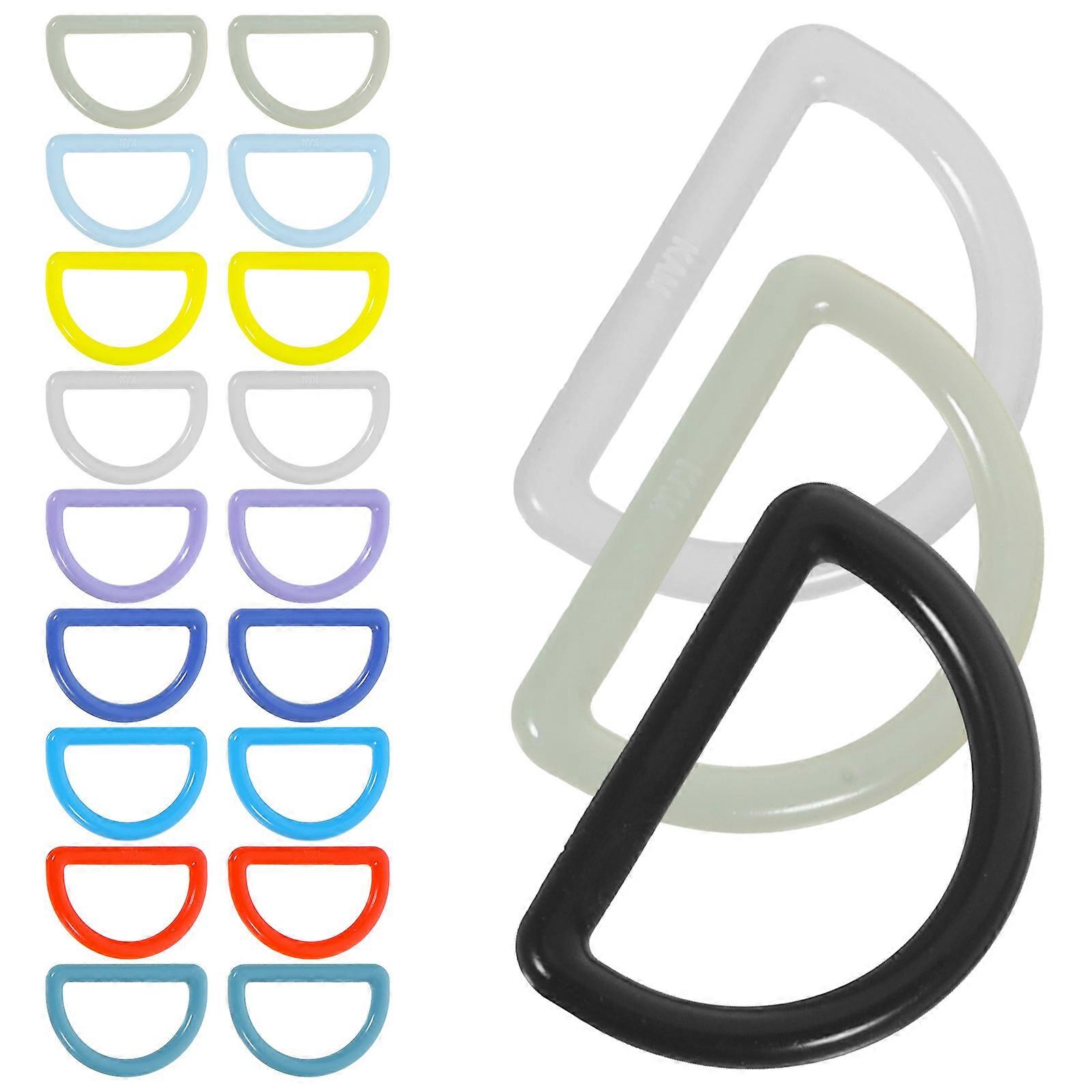 32Pcs Plastic D Ring Multipurpose Plastic D Button Accessories (Mixed Color)