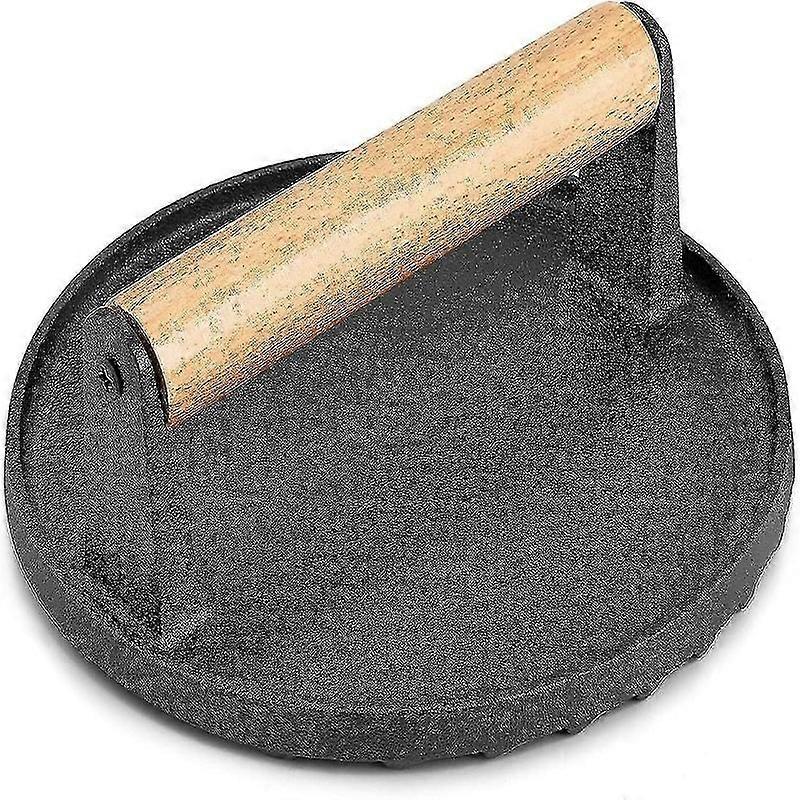 wooden handle meat press for grilling