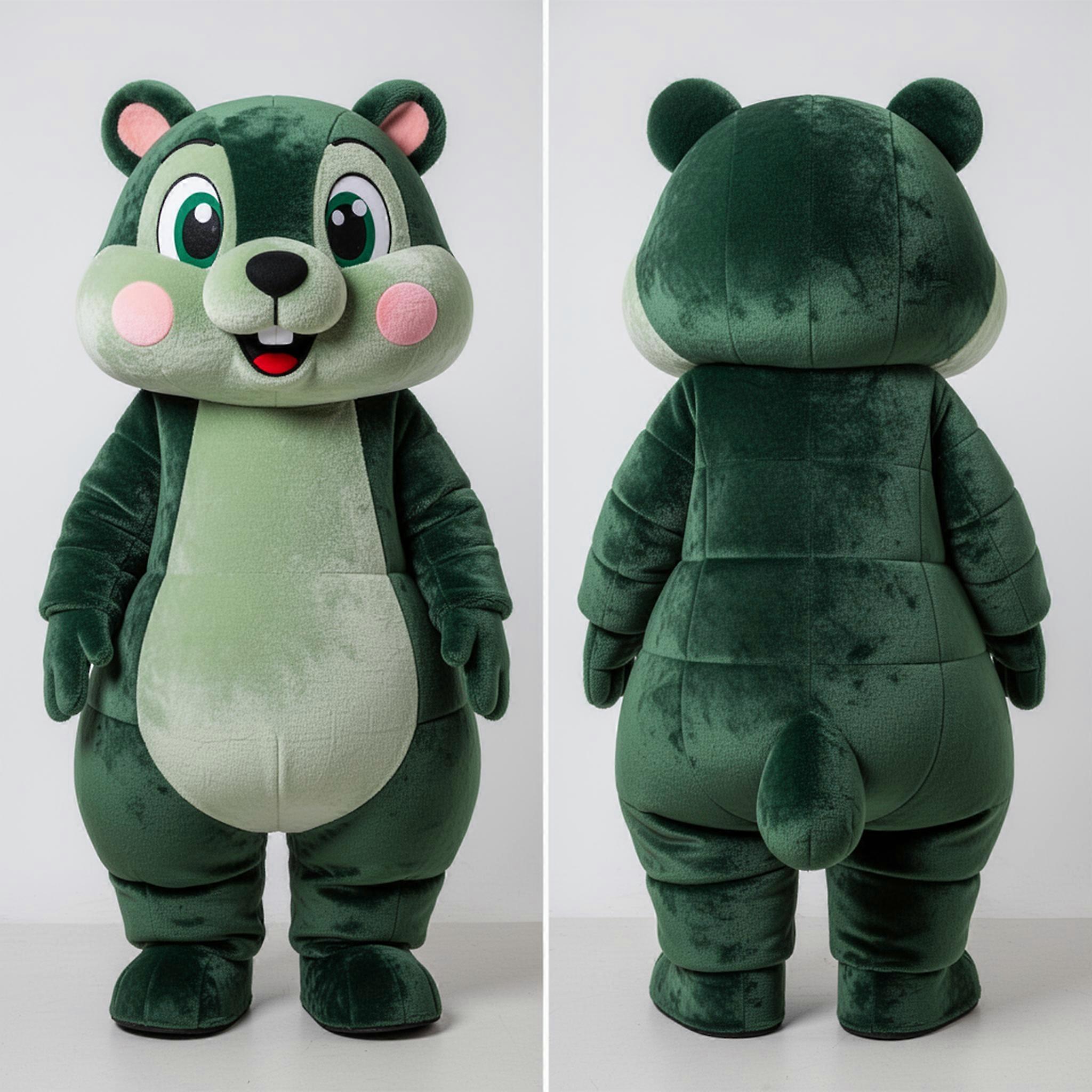 MASTICOT Forest Green Rounded Marmot Mascot