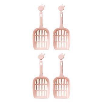 Cat Sand for Pet Cleaning 4Pcs Hollow Pink Functional Scooper