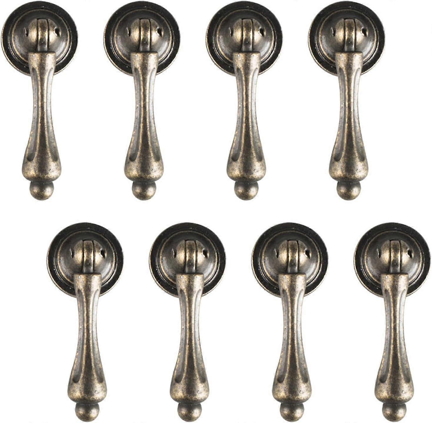 Paor Vintage Cabinet Knobs Drawer Handle Pull 8 Pack Decorative Bronze