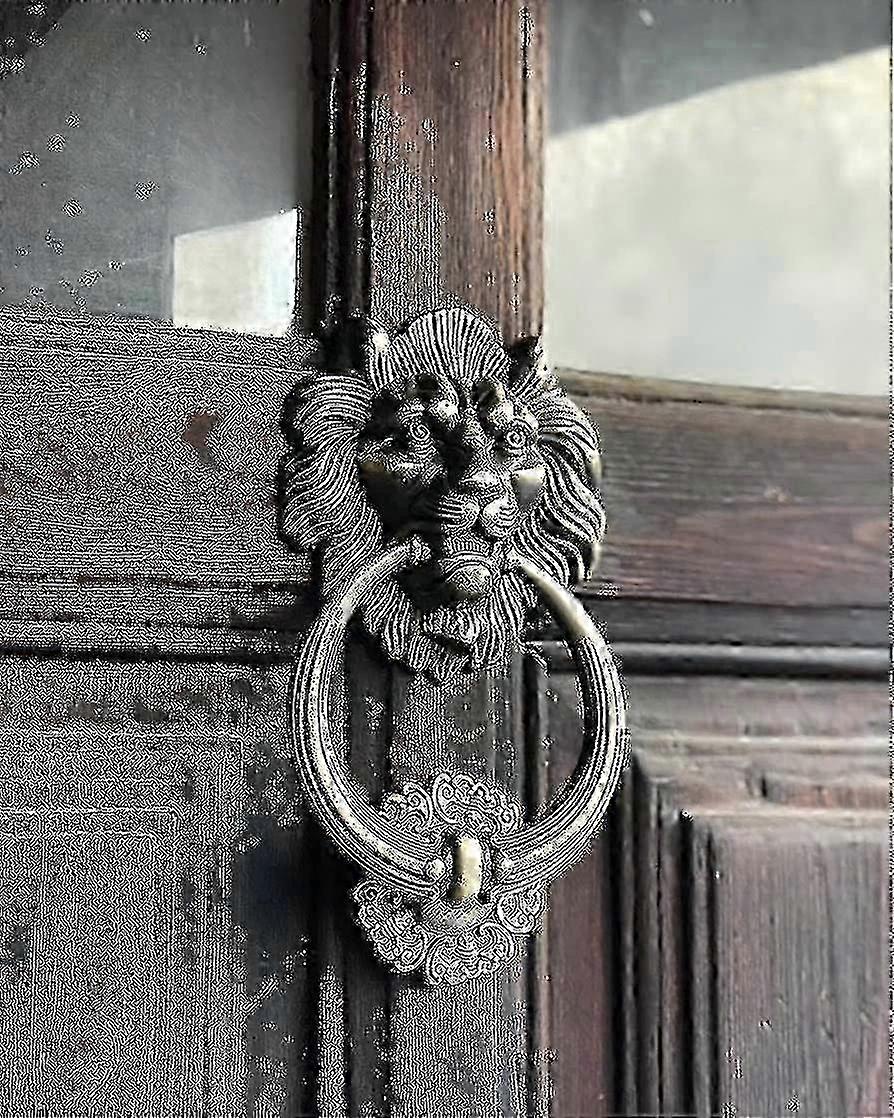 Knocker ușă în formă de cap de lei, bronz