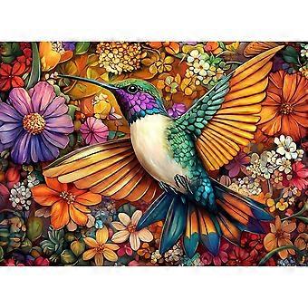 Adult Puzzles Hummingbird Floral Jigsaw Puzzless Glossy Sturdy Vibrant Puzzle Challenging Puzzle Great DDA021