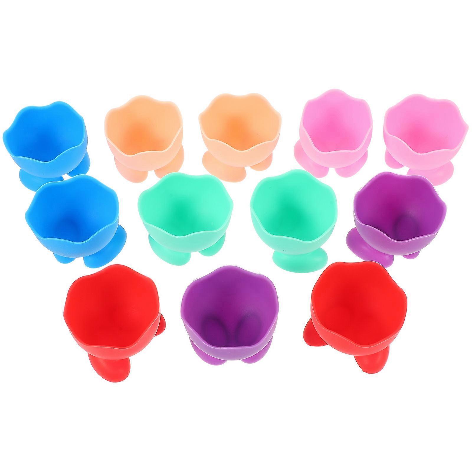 12Pcs Silicone Easter Egg Cups for Storage Assorted Color Egg Holders