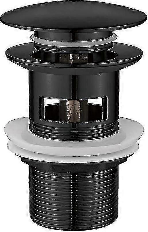 Bathroom Drain Bomb Sink Plug With Overflow Pop Up Black Pd